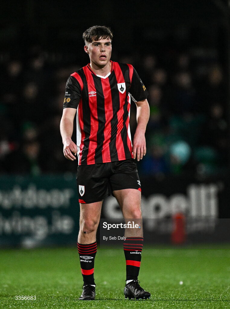 13 February 2026; Daragh Murtagh of Longford Town during the SSE Airtricity Men's First Division match between Bray Wanderers and Longford Town at Carlisle Grounds in Bray, Wicklow. Photo by Seb Daly/Sportsfile