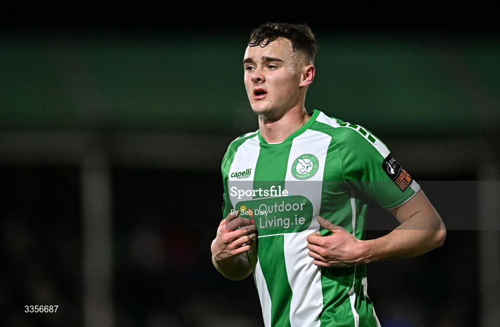 13 February 2026; Daniel Ring of Bray Wanderers during the SSE Airtricity Men's First Division match between Bray Wanderers and Longford Town at Carlisle Grounds in Bray, Wicklow. Photo by Seb Daly/Sportsfile