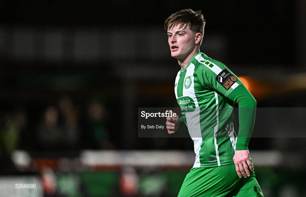 13 February 2026; Jamie Duggan of Bray Wanderers during the SSE Airtricity Men's First Division match between Bray Wanderers and Longford Town at Carlisle Grounds in Bray, Wicklow. Photo by Seb Daly/Sportsfile