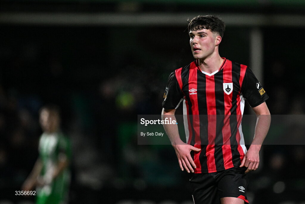 13 February 2026; Daragh Murtagh of Longford Town during the SSE Airtricity Men's First Division match between Bray Wanderers and Longford Town at Carlisle Grounds in Bray, Wicklow. Photo by Seb Daly/Sportsfile
