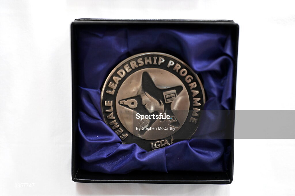 14 February 2026; A general view of a medal at the Learn to Lead LGFA Female Leadership Programme graduation evening at The Carlton Hotel in Santry, Dublin. The Learn to Lead programme was devised to develop the next generation of leaders within Ladies Gaelic Football. Photo by Stephen McCarthy/Sportsfile