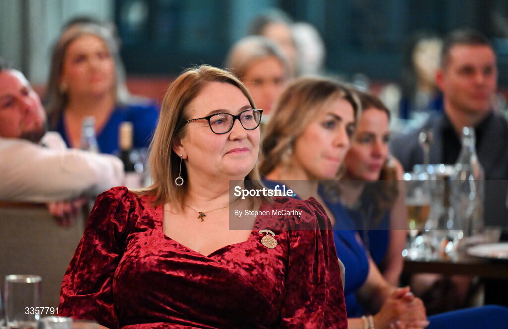 14 February 2026; Uachtarán Cumann Peil Gael na mBan Trina Murray at the Learn to Lead LGFA Female Leadership Programme graduation evening at The Carlton Hotel in Santry, Dublin. The Learn to Lead programme was devised to develop the next generation of leaders within Ladies Gaelic Football. Photo by Stephen McCarthy/Sportsfile