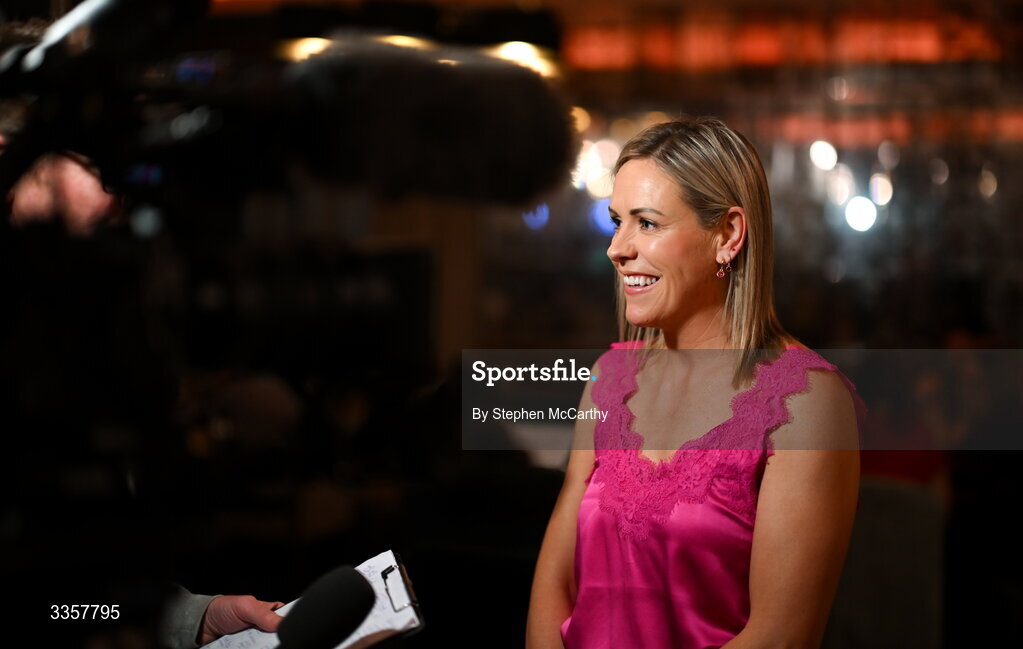 14 February 2026; Angela Walsh of Inch Rovers, Cork, at the Learn to Lead LGFA Female Leadership Programme graduation evening at The Carlton Hotel in Santry, Dublin. The Learn to Lead programme was devised to develop the next generation of leaders within Ladies Gaelic Football. Photo by Stephen McCarthy/Sportsfile