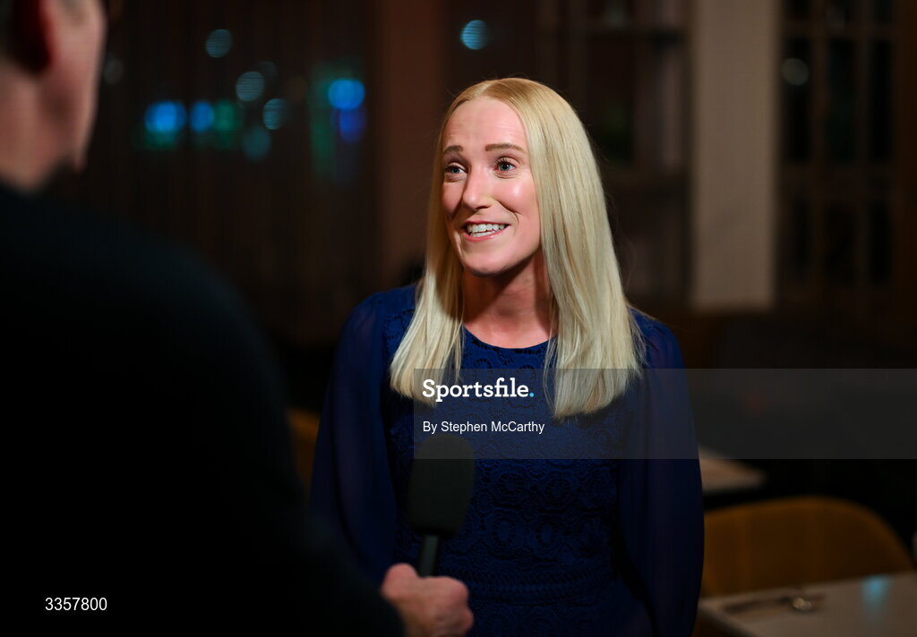 14 February 2026; Méabh De Búrca of Salthill Knocknacarra, Galway, at the Learn to Lead LGFA Female Leadership Programme graduation evening at The Carlton Hotel in Santry, Dublin. The Learn to Lead programme was devised to develop the next generation of leaders within Ladies Gaelic Football. Photo by Stephen McCarthy/Sportsfile