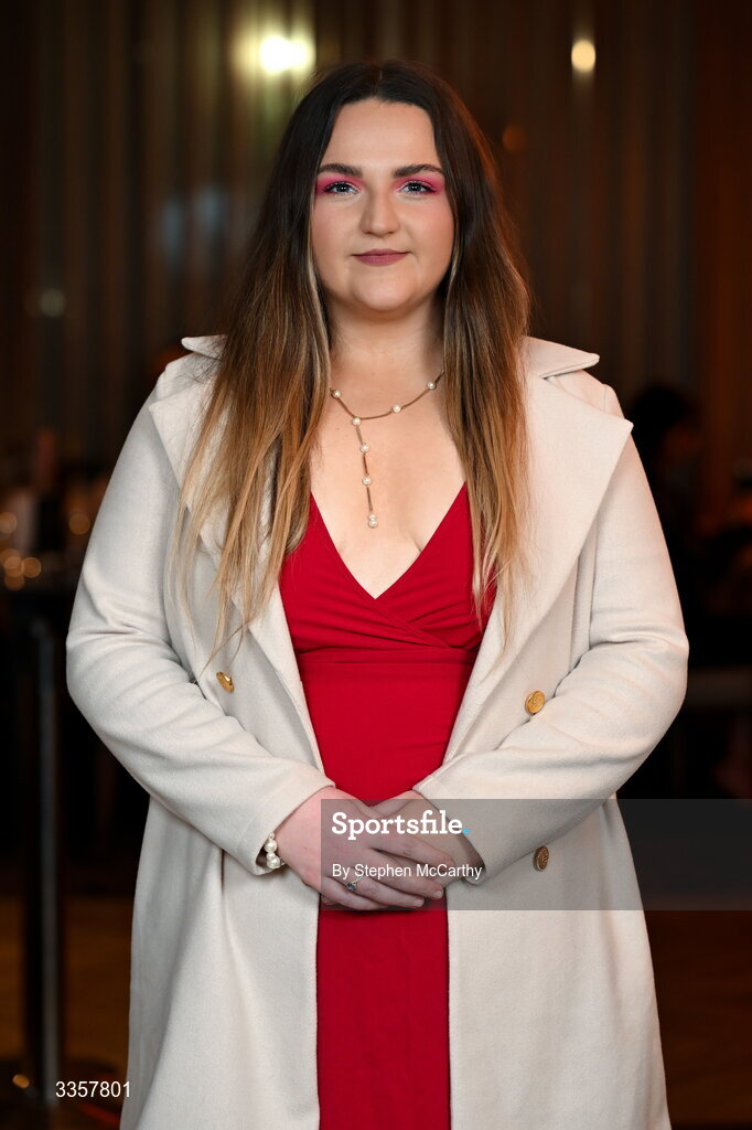 14 February 2026; Emma Fox of Dunnamaggin, Kilkenny, at the Learn to Lead LGFA Female Leadership Programme graduation evening at The Carlton Hotel in Santry, Dublin. The Learn to Lead programme was devised to develop the next generation of leaders within Ladies Gaelic Football. Photo by Stephen McCarthy/Sportsfile