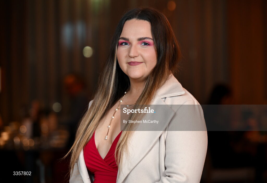 14 February 2026; Emma Fox of Dunnamaggin, Kilkenny, at the Learn to Lead LGFA Female Leadership Programme graduation evening at The Carlton Hotel in Santry, Dublin. The Learn to Lead programme was devised to develop the next generation of leaders within Ladies Gaelic Football. Photo by Stephen McCarthy/Sportsfile