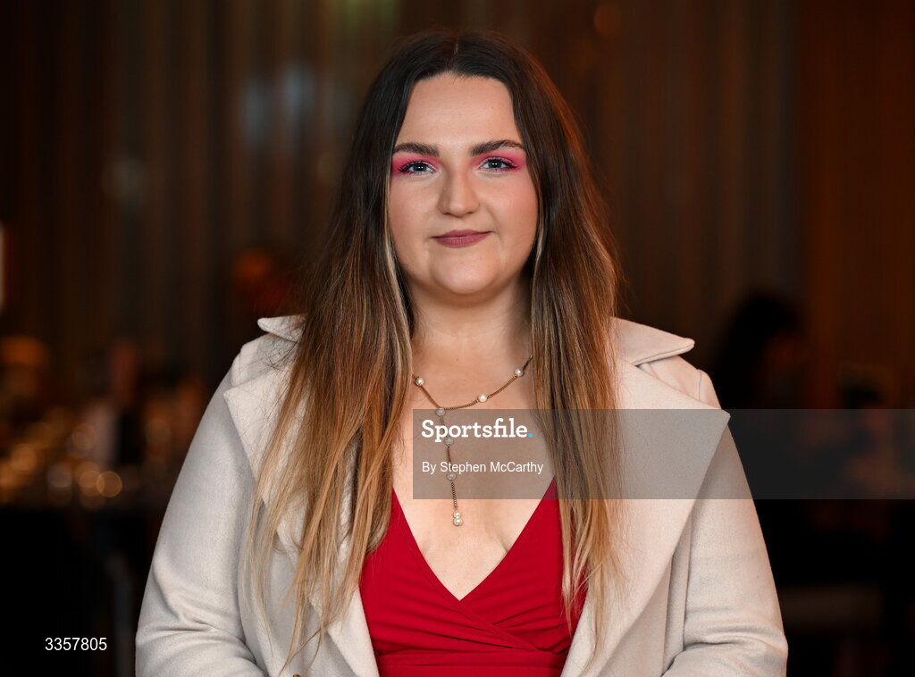 14 February 2026; Emma Fox of Dunnamaggin, Kilkenny, at the Learn to Lead LGFA Female Leadership Programme graduation evening at The Carlton Hotel in Santry, Dublin. The Learn to Lead programme was devised to develop the next generation of leaders within Ladies Gaelic Football. Photo by Stephen McCarthy/Sportsfile