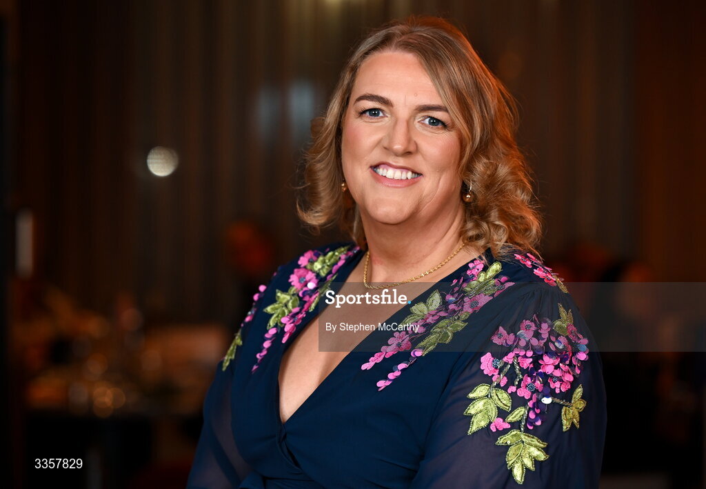 14 February 2026; Caroline Hughes of Man O’War, Dublin, at the Learn to Lead LGFA Female Leadership Programme graduation evening at The Carlton Hotel in Santry, Dublin. The Learn to Lead programme was devised to develop the next generation of leaders within Ladies Gaelic Football. Photo by Stephen McCarthy/Sportsfile