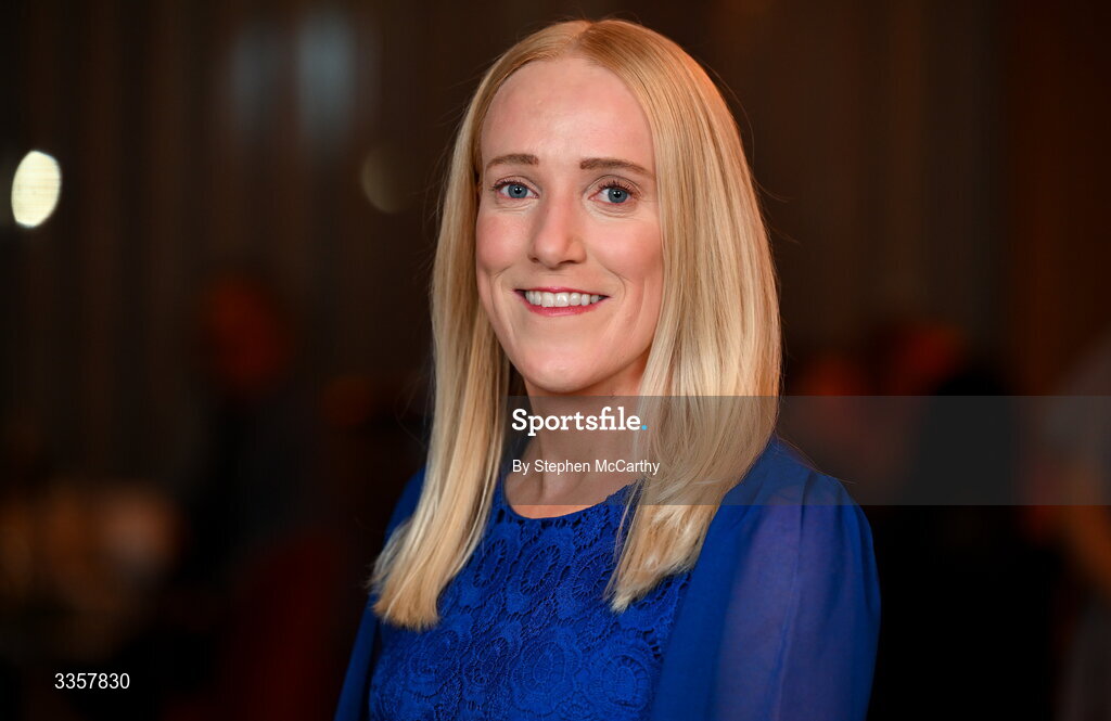 14 February 2026; Méabh De Búrca of Salthill Knocknacarra, Galway, at the Learn to Lead LGFA Female Leadership Programme graduation evening at The Carlton Hotel in Santry, Dublin. The Learn to Lead programme was devised to develop the next generation of leaders within Ladies Gaelic Football. Photo by Stephen McCarthy/Sportsfile