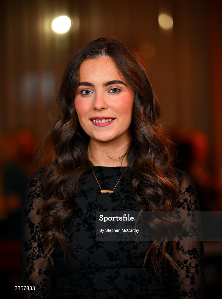 14 February 2026; Megan Gaughan of St Mary’s Tulsk, Roscommon, at the Learn to Lead LGFA Female Leadership Programme graduation evening at The Carlton Hotel in Santry, Dublin. The Learn to Lead programme was devised to develop the next generation of leaders within Ladies Gaelic Football. Photo by Stephen McCarthy/Sportsfile