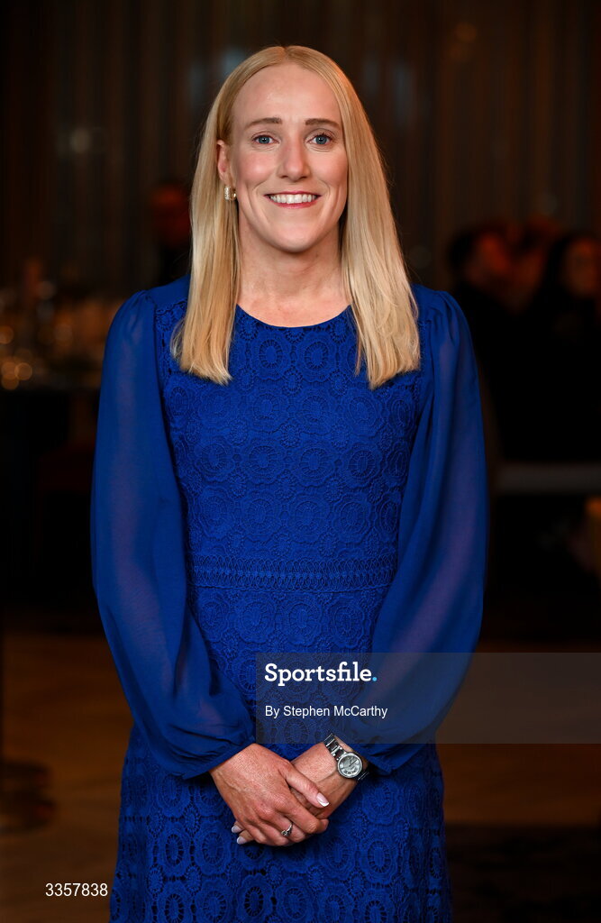 14 February 2026; Méabh De Búrca of Salthill Knocknacarra, Galway, at the Learn to Lead LGFA Female Leadership Programme graduation evening at The Carlton Hotel in Santry, Dublin. The Learn to Lead programme was devised to develop the next generation of leaders within Ladies Gaelic Football. Photo by Stephen McCarthy/Sportsfile