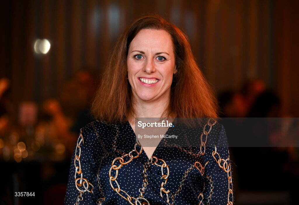 14 February 2026; Mary T McTavish of Shrule/Glencorrib, Mayo, at the Learn to Lead LGFA Female Leadership Programme graduation evening at The Carlton Hotel in Santry, Dublin. The Learn to Lead programme was devised to develop the next generation of leaders within Ladies Gaelic Football. Photo by Stephen McCarthy/Sportsfile