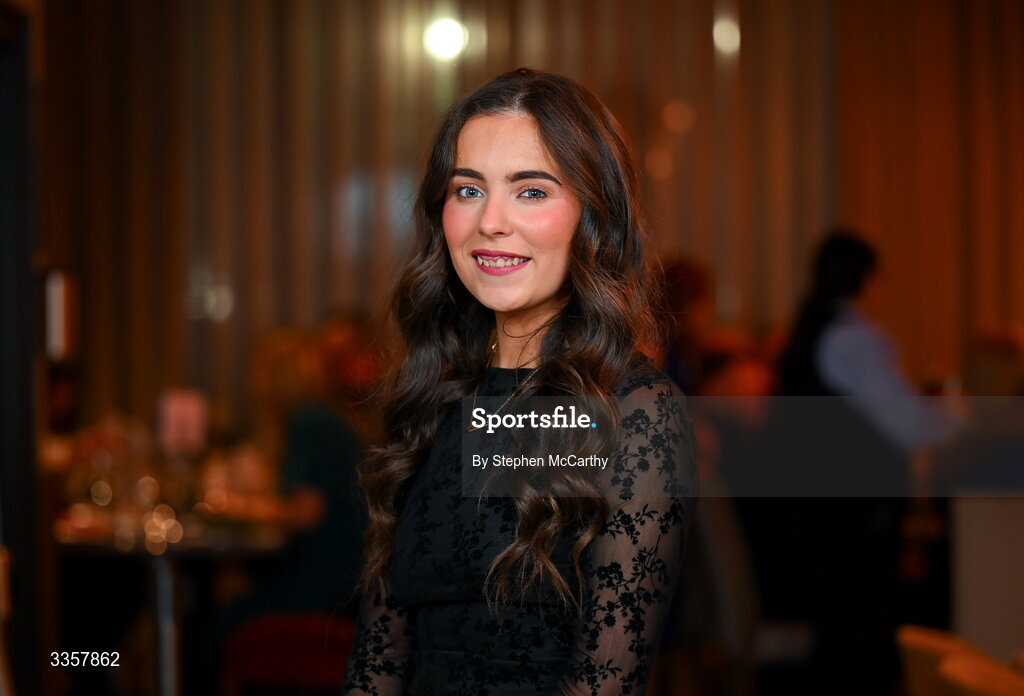 14 February 2026; Megan Gaughan of St Mary’s Tulsk, Roscommon, at the Learn to Lead LGFA Female Leadership Programme graduation evening at The Carlton Hotel in Santry, Dublin. The Learn to Lead programme was devised to develop the next generation of leaders within Ladies Gaelic Football. Photo by Stephen McCarthy/Sportsfile