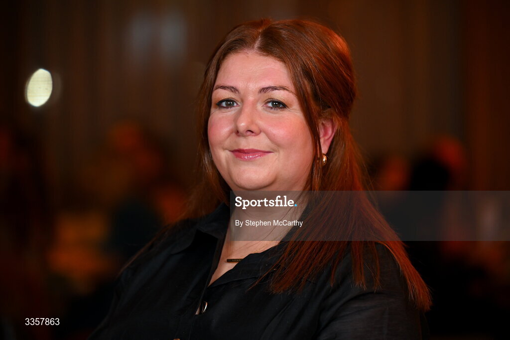 14 February 2026; Emma Oliver of St Peter’s, Armagh, at the Learn to Lead LGFA Female Leadership Programme graduation evening at The Carlton Hotel in Santry, Dublin. The Learn to Lead programme was devised to develop the next generation of leaders within Ladies Gaelic Football. Photo by Stephen McCarthy/Sportsfile