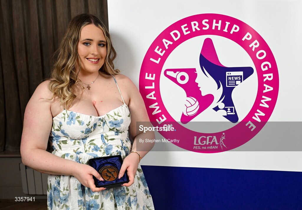 14 February 2026; Nicole Leonard of Shandonagh, Westmeath, at the Learn to Lead LGFA Female Leadership Programme graduation evening at The Carlton Hotel in Santry, Dublin. The Learn to Lead programme was devised to develop the next generation of leaders within Ladies Gaelic Football. Photo by Stephen McCarthy/Sportsfile