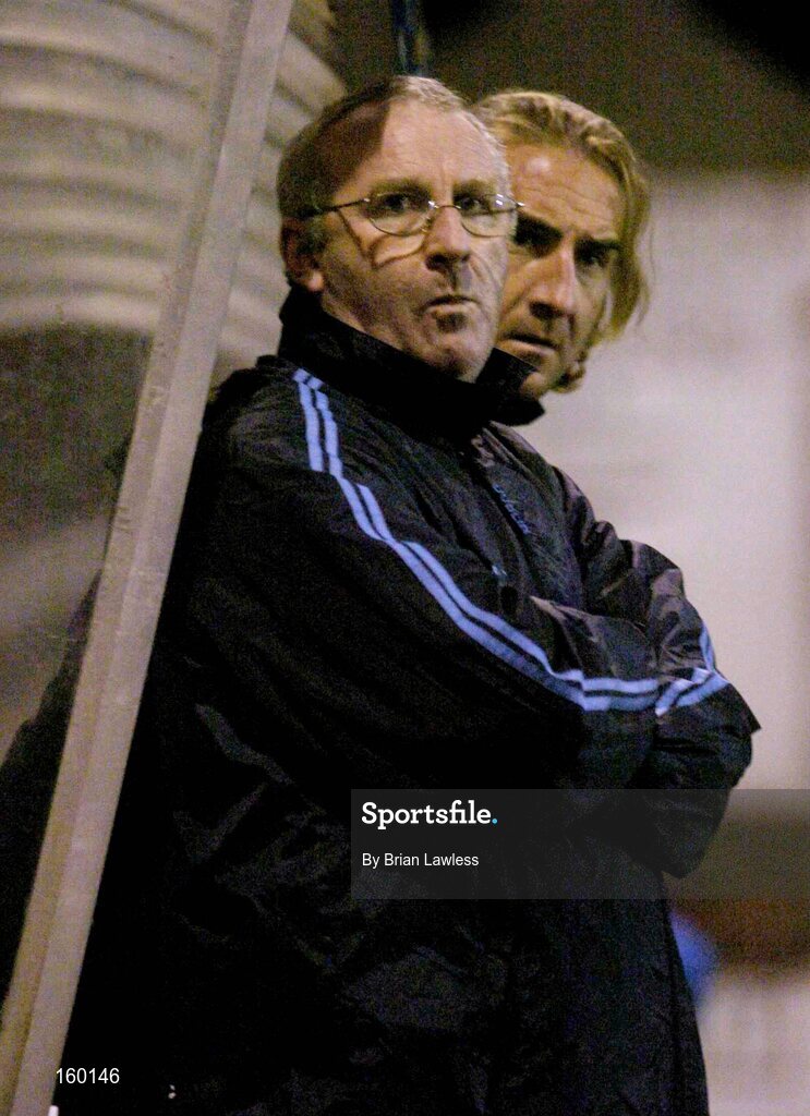 4 November 2004; Newly appointed Dublin City manager Dermot Keely watches on during the match. eircom League, Premier Division, Dublin City v Drogheda United, Tolka Park, Dublin. Picture credit; Brian Lawless / SPORTSFILE