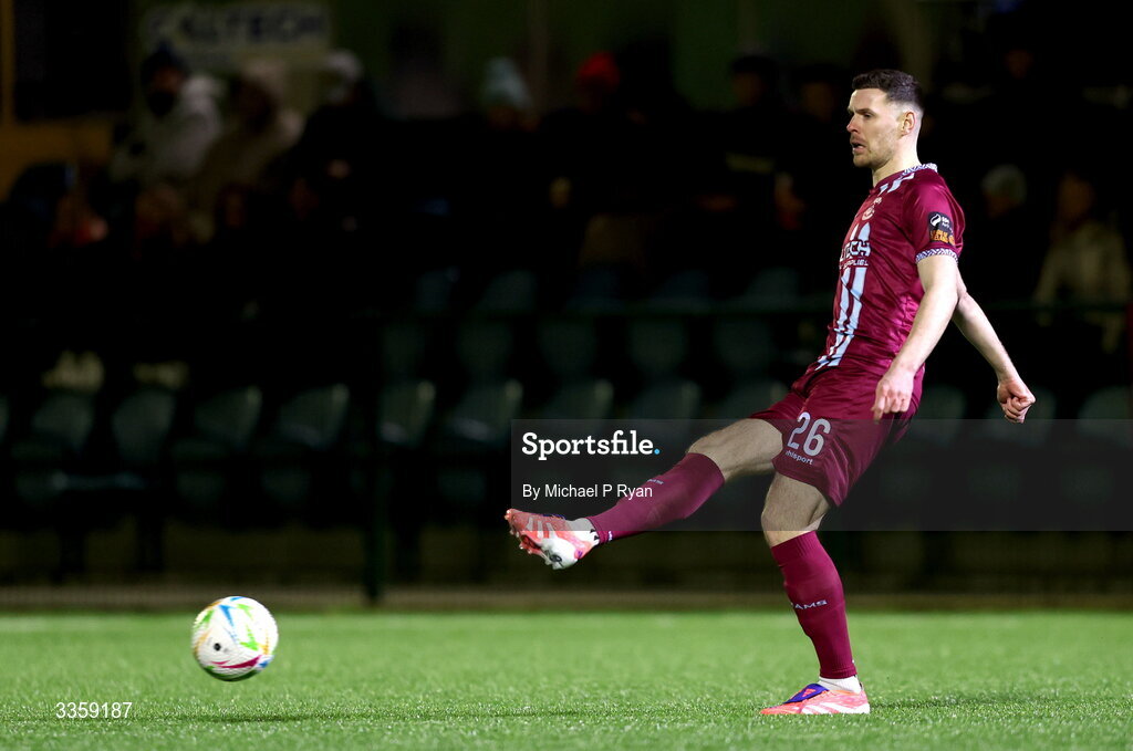 13 February 2026; Gary Buckley of Cobh Ramblers during the SSE Airtricity Men's First Division match between Cobh Ramblers and Wexford at St Colman's Park in Cobh, Cork. Photo by Michael P Ryan/Sportsfile