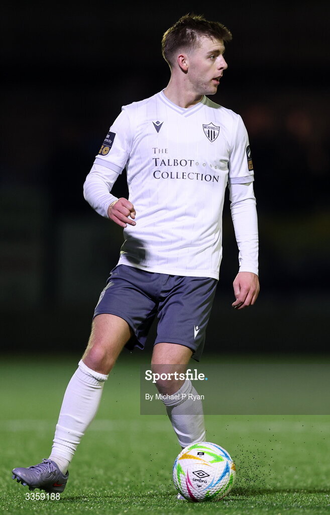 13 February 2026; Dylan Hand of Wexford during the SSE Airtricity Men's First Division match between Cobh Ramblers and Wexford at St Colman's Park in Cobh, Cork. Photo by Michael P Ryan/Sportsfile