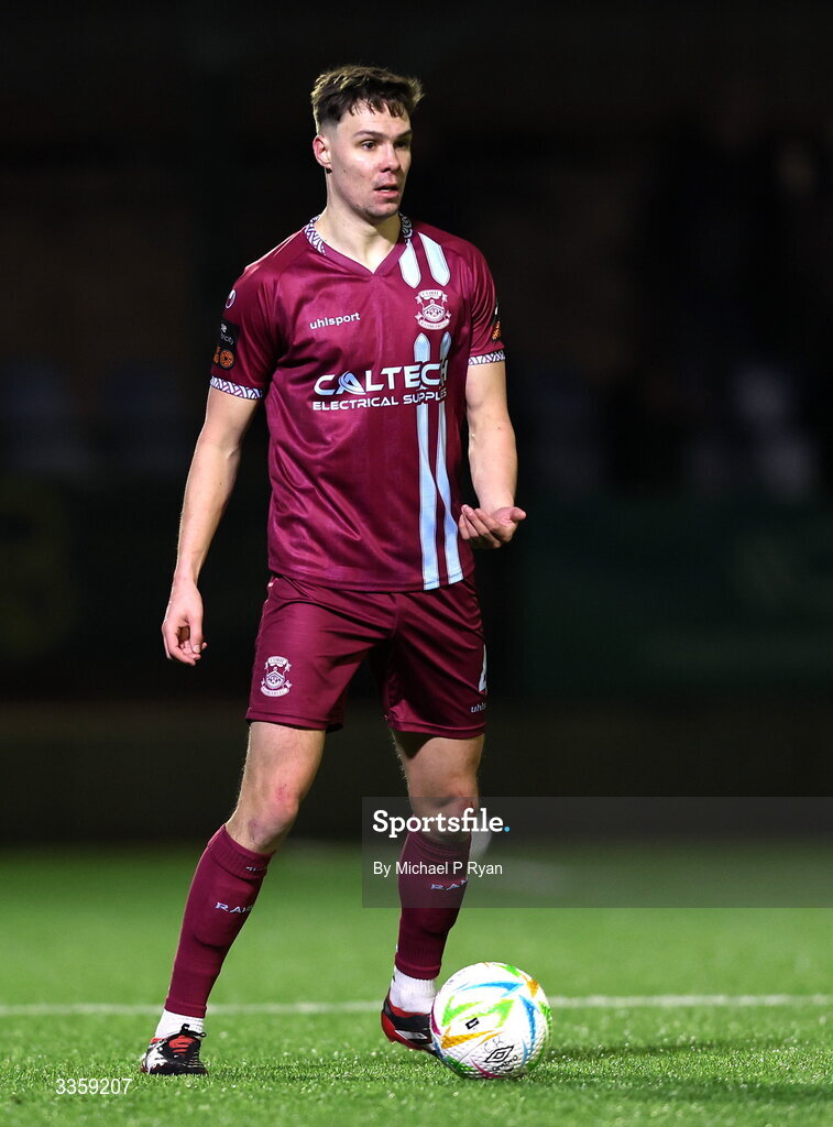 13 February 2026; Cian Coleman of Cobh Ramblers during the SSE Airtricity Men's First Division match between Cobh Ramblers and Wexford at St Colman's Park in Cobh, Cork. Photo by Michael P Ryan/Sportsfile