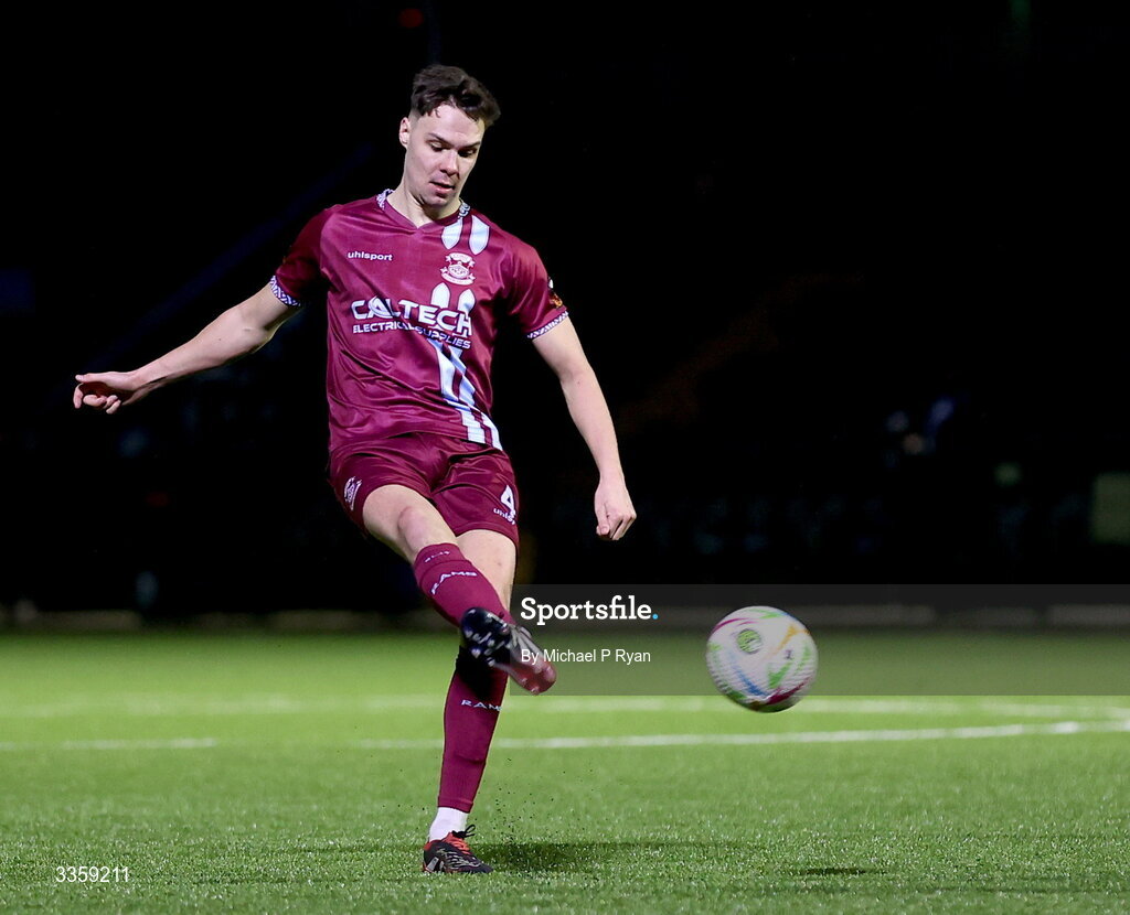 13 February 2026; Cian Coleman of Cobh Ramblers during the SSE Airtricity Men's First Division match between Cobh Ramblers and Wexford at St Colman's Park in Cobh, Cork. Photo by Michael P Ryan/Sportsfile