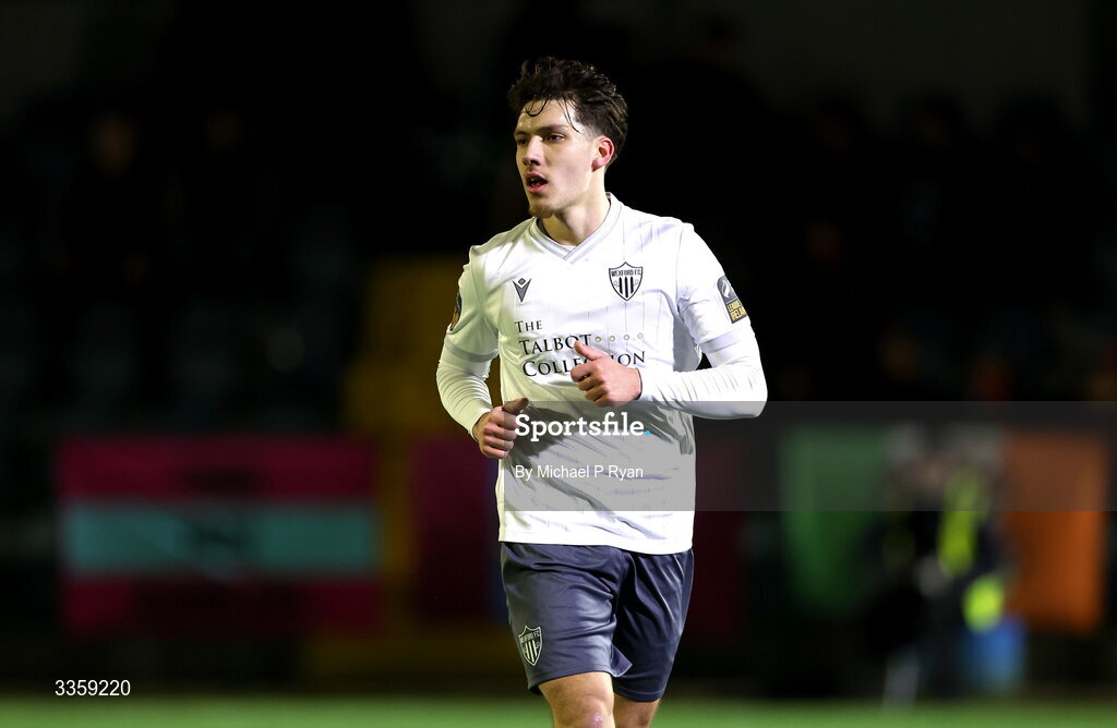 13 February 2026; Zayd Abada of Wexford during the SSE Airtricity Men's First Division match between Cobh Ramblers and Wexford at St Colman's Park in Cobh, Cork. Photo by Michael P Ryan/Sportsfile