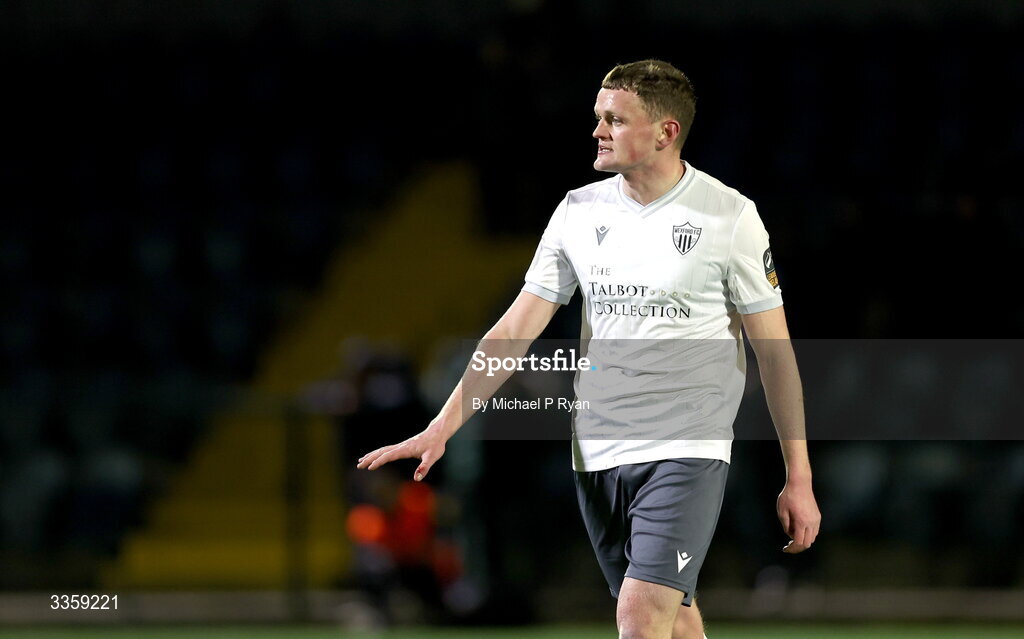 13 February 2026; Dean Larkin of Wexford during the SSE Airtricity Men's First Division match between Cobh Ramblers and Wexford at St Colman's Park in Cobh, Cork. Photo by Michael P Ryan/Sportsfile