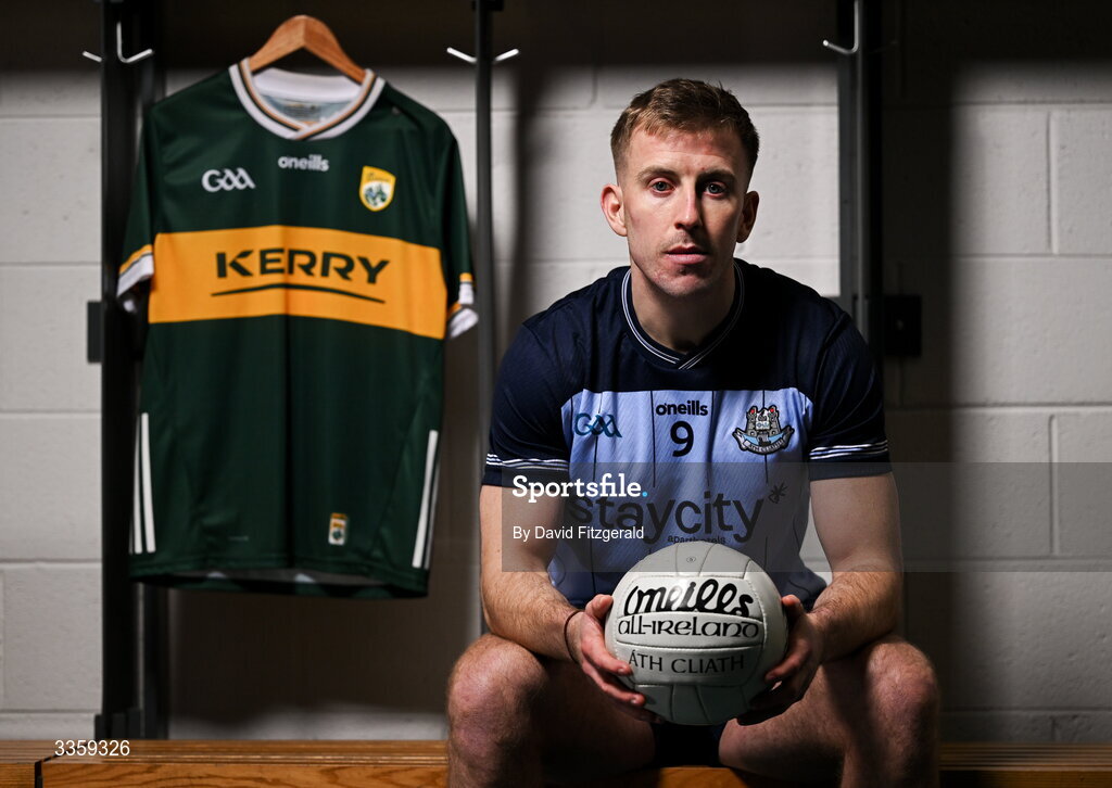 16 February 2026; Dublin footballer Seán Bugler during a Dublin GAA Doubler-Header media event at Croke Park in Dublin. Photo by David Fitzgerald/Sportsfile