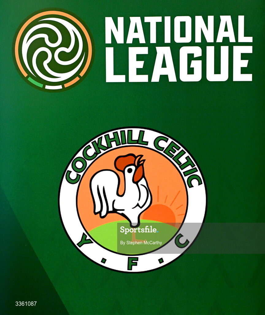 18 February 2026; The crest of Cockhill Celtic during an FAI National League Clubs Workshop at the FAI Headquarters in Abbotstown, Dublin. Photo by Stephen McCarthy/Sportsfile