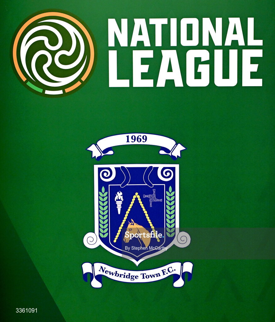 18 February 2026; The crest of Newbridge Town during an FAI National League Clubs Workshop at the FAI Headquarters in Abbotstown, Dublin. Photo by Stephen McCarthy/Sportsfile