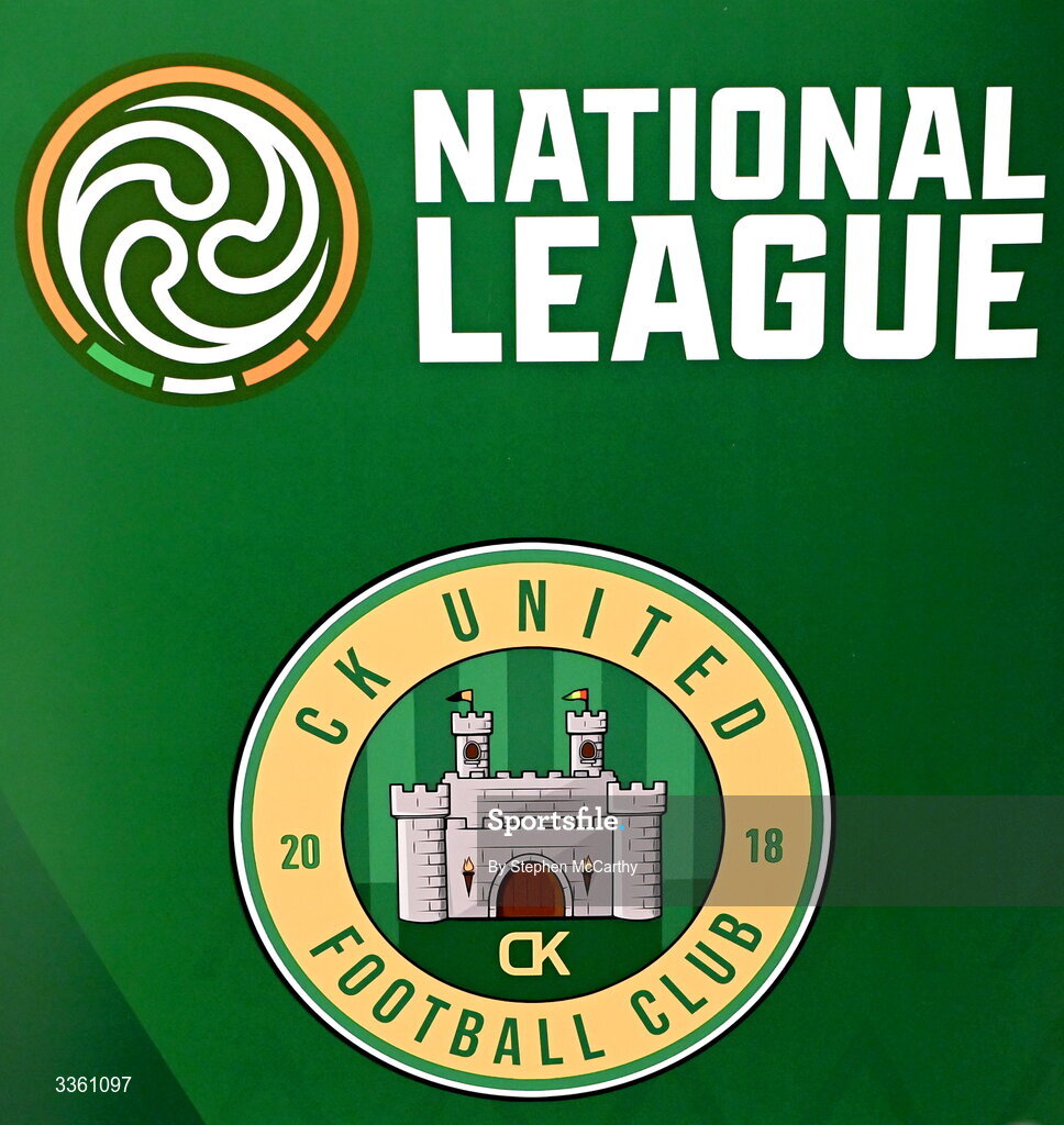18 February 2026; The crest of CK United during an FAI National League Clubs Workshop at the FAI Headquarters in Abbotstown, Dublin. Photo by Stephen McCarthy/Sportsfile