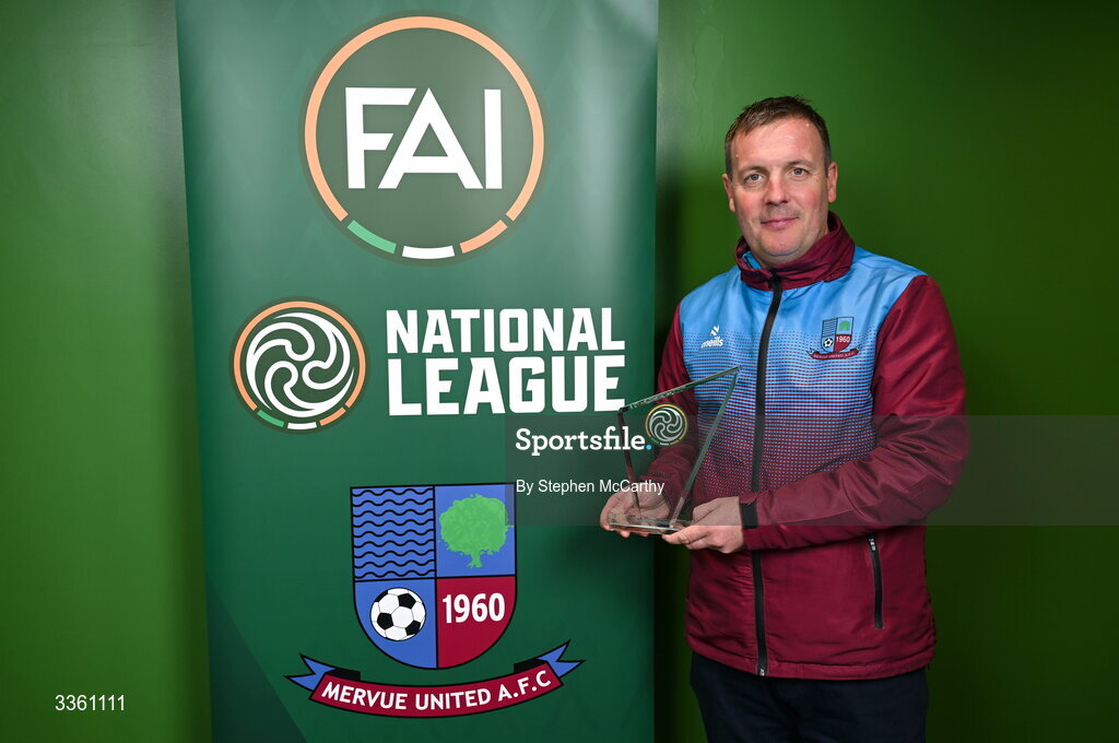 18 February 2026; Ger McGrath of Mervue United during an FAI National League Clubs Workshop at the FAI Headquarters in Abbotstown, Dublin. Photo by Stephen McCarthy/Sportsfile