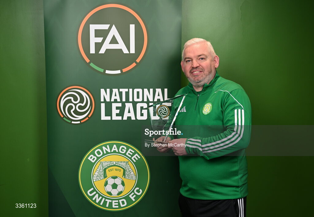 18 February 2026; Jason Gibson of Bonagee United during an FAI National League Clubs Workshop at the FAI Headquarters in Abbotstown, Dublin. Photo by Stephen McCarthy/Sportsfile