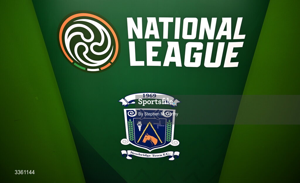 18 February 2026; The crest of Newbridge Town during an FAI National League Clubs Workshop at the FAI Headquarters in Abbotstown, Dublin. Photo by Stephen McCarthy/Sportsfile