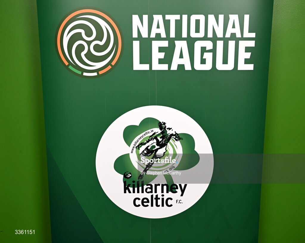 18 February 2026; The crest of Killarney Celtic during an FAI National League Clubs Workshop at the FAI Headquarters in Abbotstown, Dublin. Photo by Stephen McCarthy/Sportsfile