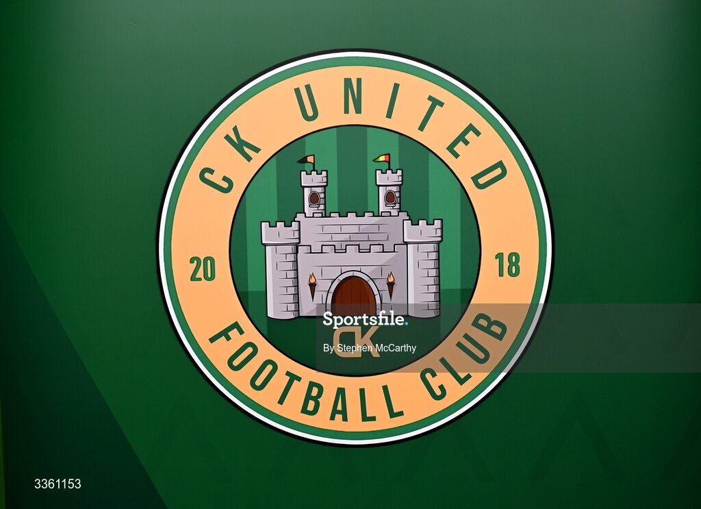18 February 2026; The crest of CK United during an FAI National League Clubs Workshop at the FAI Headquarters in Abbotstown, Dublin. Photo by Stephen McCarthy/Sportsfile