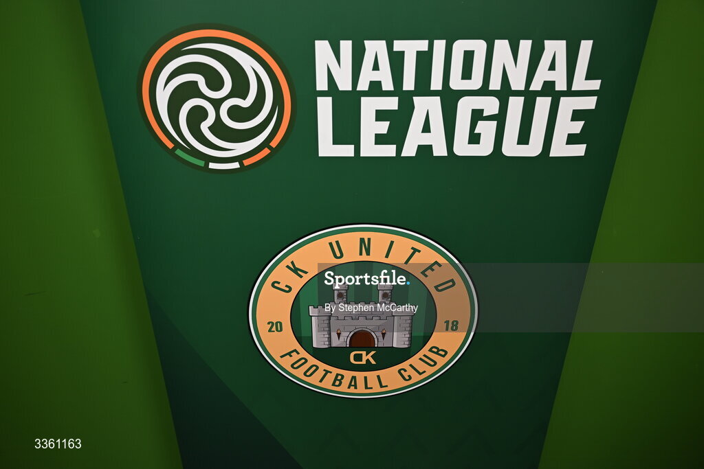 18 February 2026; The crest of CK United during an FAI National League Clubs Workshop at the FAI Headquarters in Abbotstown, Dublin. Photo by Stephen McCarthy/Sportsfile