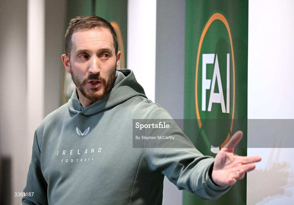 18 February 2026; FAI club development programme coordinator Barry McGann during an FAI National League Clubs Workshop at the FAI Headquarters in Abbotstown, Dublin. Photo by Stephen McCarthy/Sportsfile