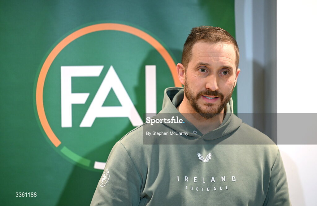 18 February 2026; FAI club development programme coordinator Barry McGann during an FAI National League Clubs Workshop at the FAI Headquarters in Abbotstown, Dublin. Photo by Stephen McCarthy/Sportsfile