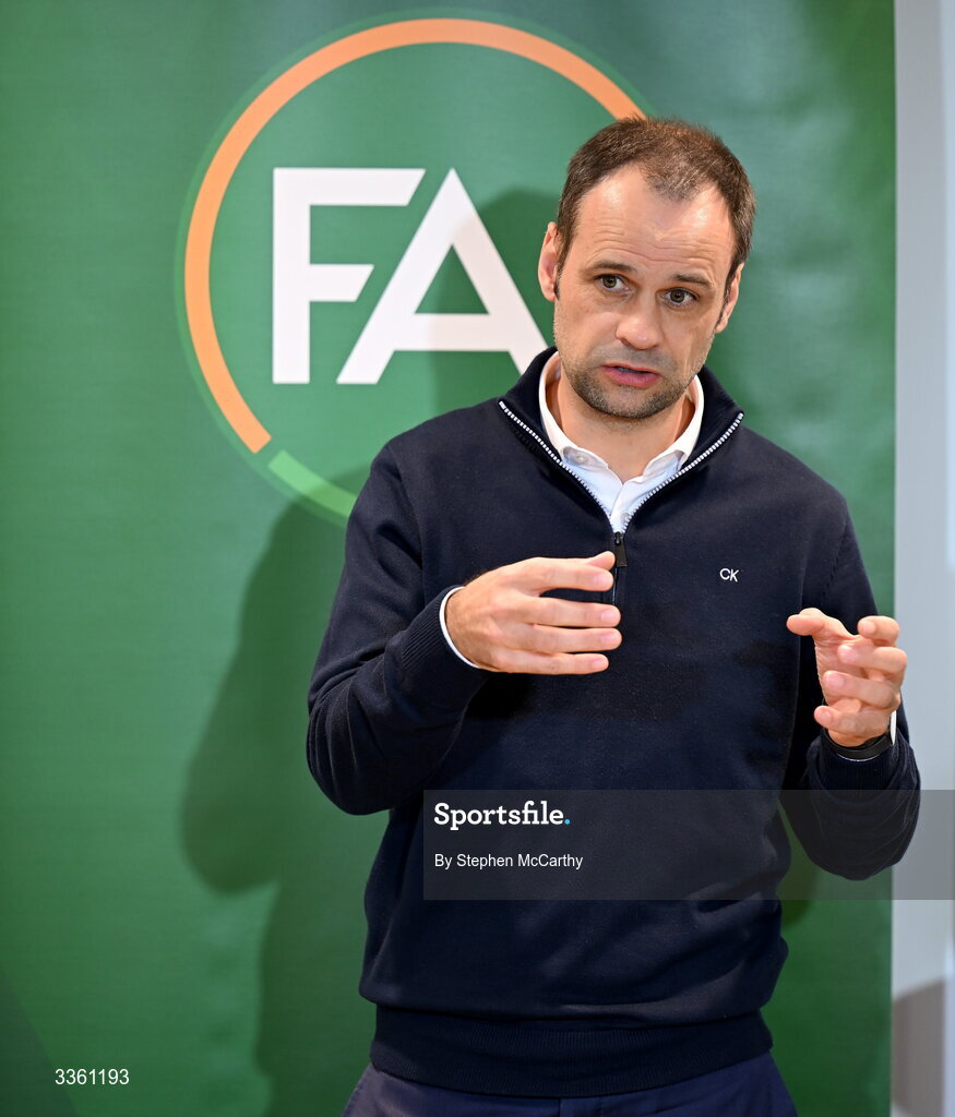 18 February 2026; FAI director of football John Martin during an FAI National League Clubs Workshop at the FAI Headquarters in Abbotstown, Dublin. Photo by Stephen McCarthy/Sportsfile
