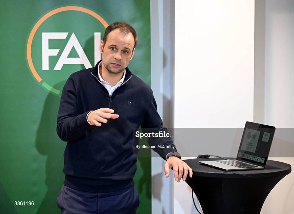 18 February 2026; FAI director of football John Martin during an FAI National League Clubs Workshop at the FAI Headquarters in Abbotstown, Dublin. Photo by Stephen McCarthy/Sportsfile