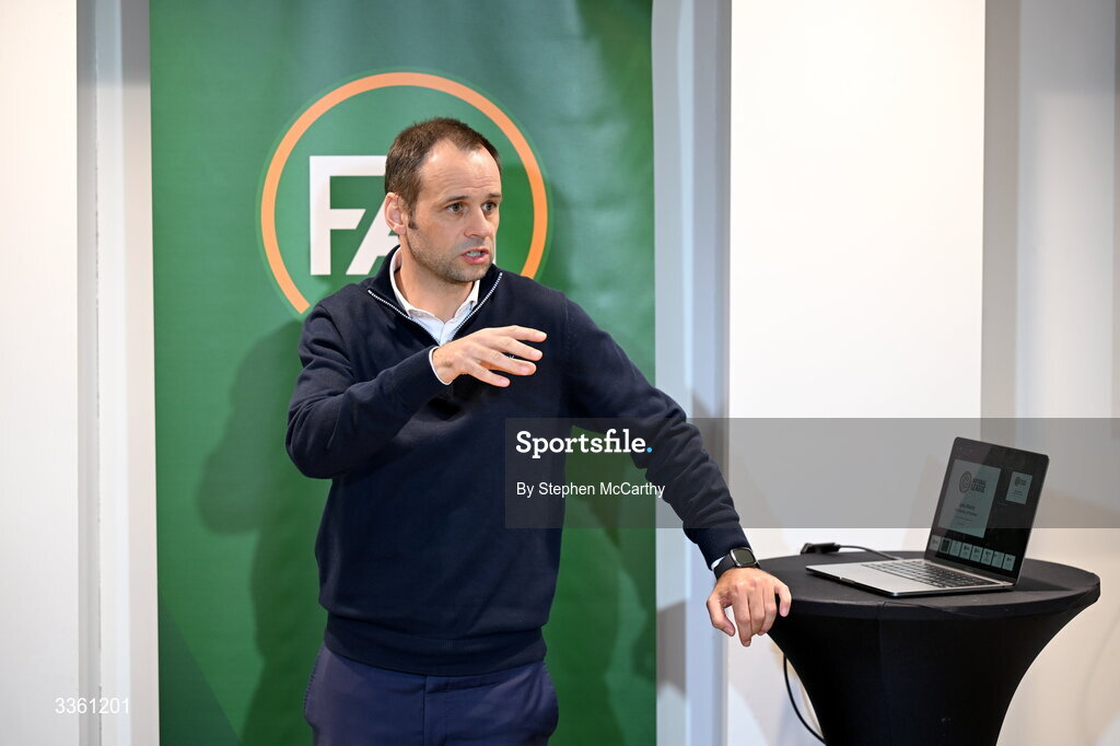 18 February 2026; FAI director of football John Martin during an FAI National League Clubs Workshop at the FAI Headquarters in Abbotstown, Dublin. Photo by Stephen McCarthy/Sportsfile
