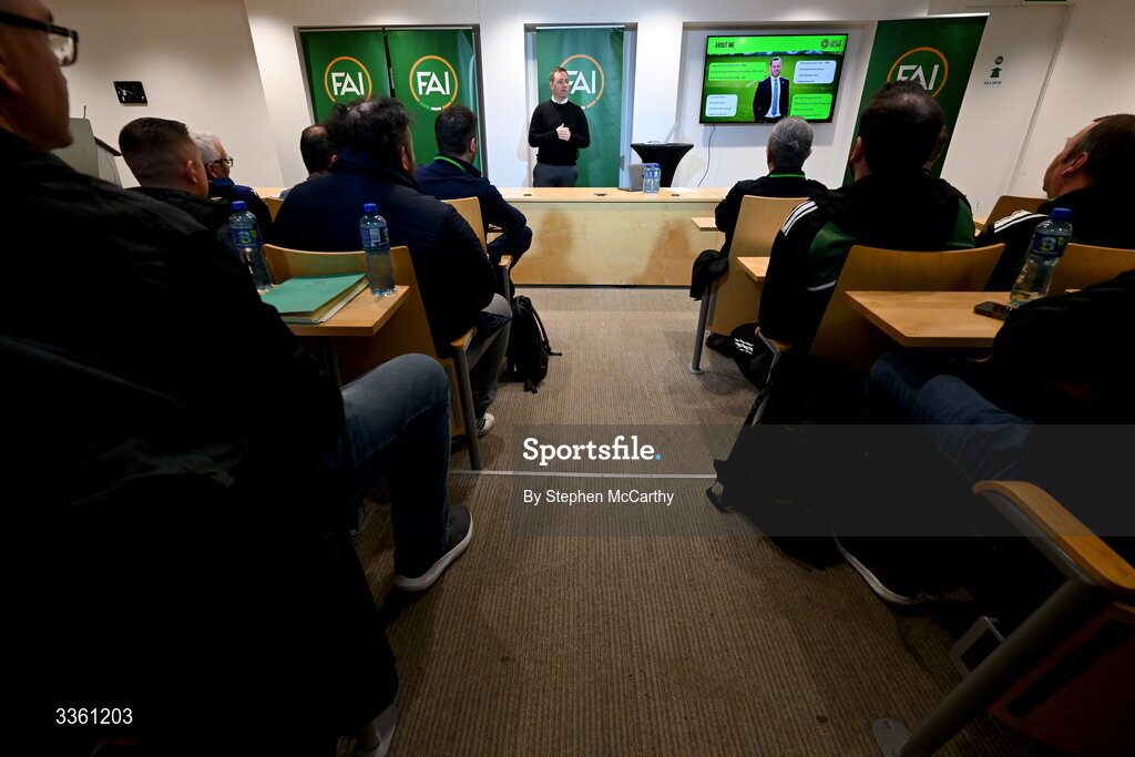 18 February 2026; League of Ireland director Mark Scanlon during an FAI National League Clubs Workshop at the FAI Headquarters in Abbotstown, Dublin. Photo by Stephen McCarthy/Sportsfile