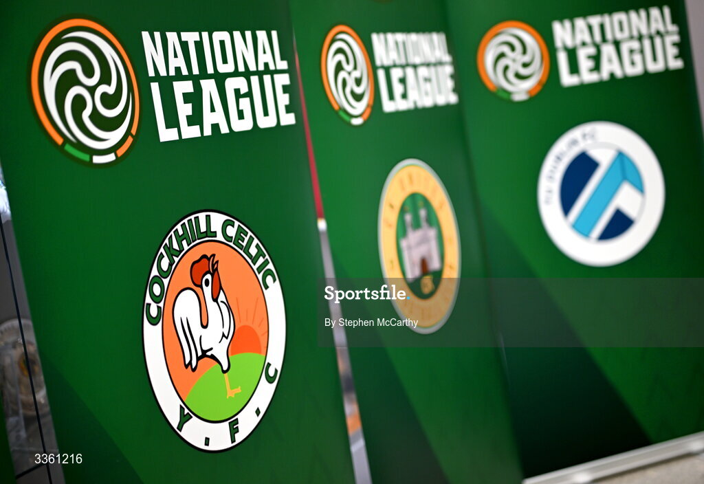 18 February 2026; The crest of Cockhill Celtic during an FAI National League Clubs Workshop at the FAI Headquarters in Abbotstown, Dublin. Photo by Stephen McCarthy/Sportsfile