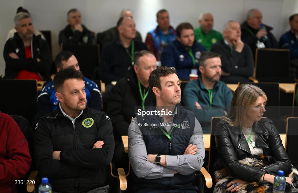 18 February 2026; Attendees during an FAI National League Clubs Workshop at the FAI Headquarters in Abbotstown, Dublin. Photo by Stephen McCarthy/Sportsfile