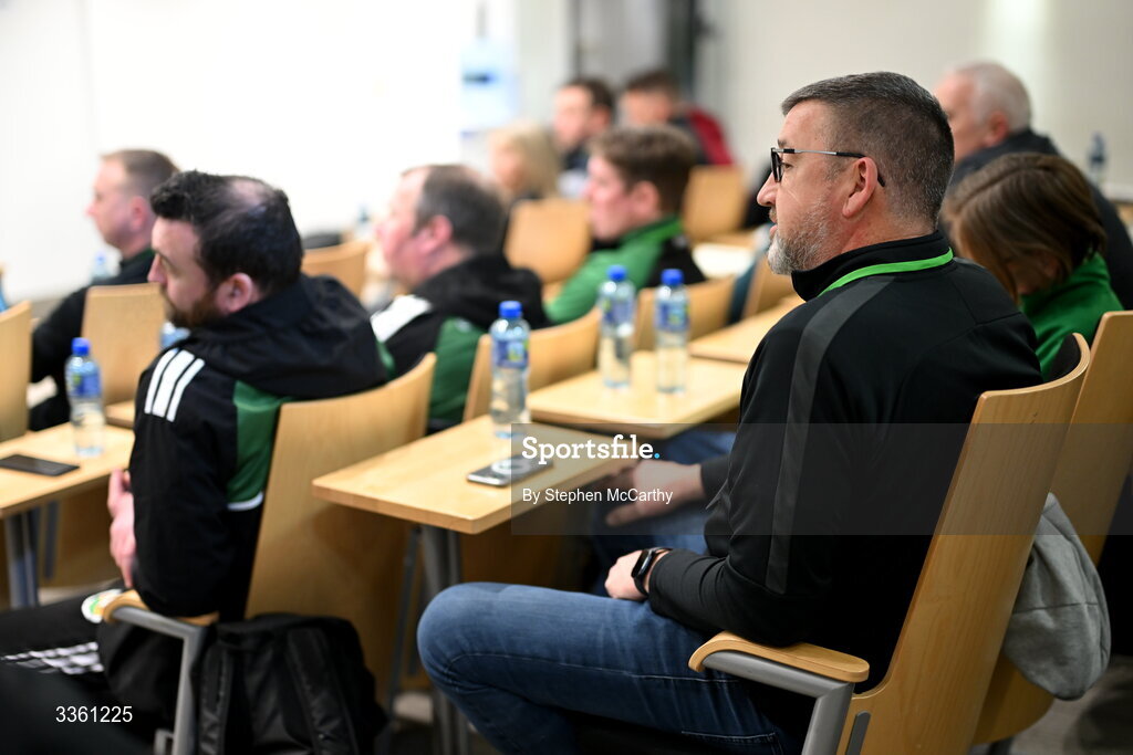 18 February 2026; Tim Jones of Killarney Celtic during an FAI National League Clubs Workshop at the FAI Headquarters in Abbotstown, Dublin. Photo by Stephen McCarthy/Sportsfile