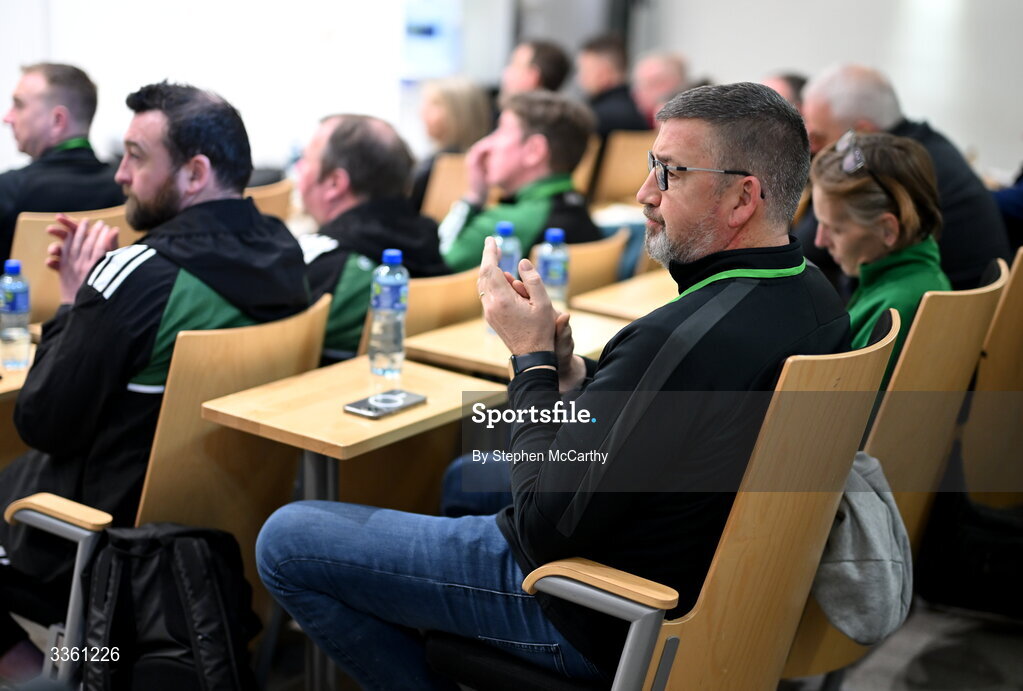 18 February 2026; Tim Jones of Killarney Celtic during an FAI National League Clubs Workshop at the FAI Headquarters in Abbotstown, Dublin. Photo by Stephen McCarthy/Sportsfile
