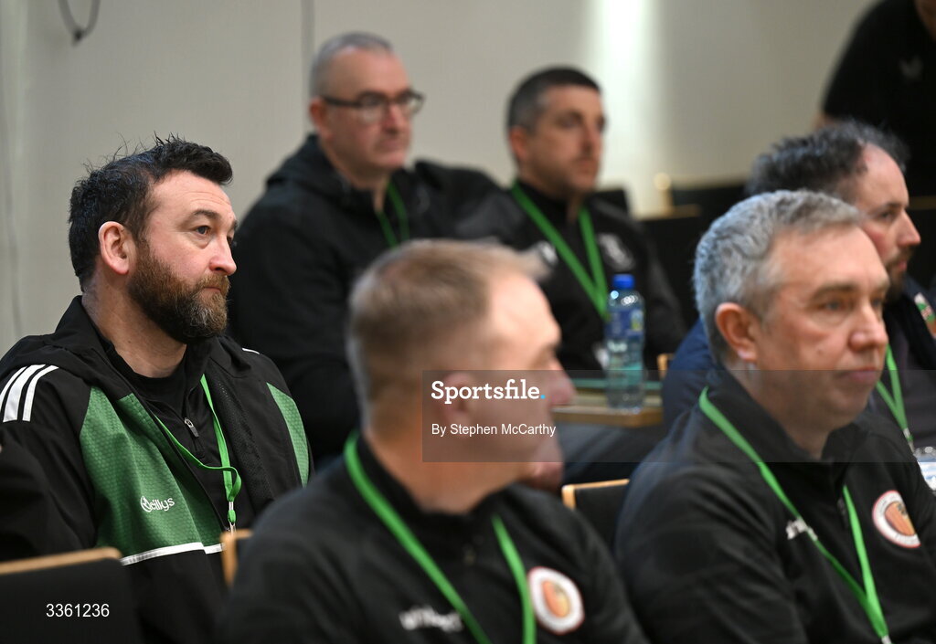 18 February 2026; Gavin Cullen of Cockhill Celtic during an FAI National League Clubs Workshop at the FAI Headquarters in Abbotstown, Dublin. Photo by Stephen McCarthy/Sportsfile