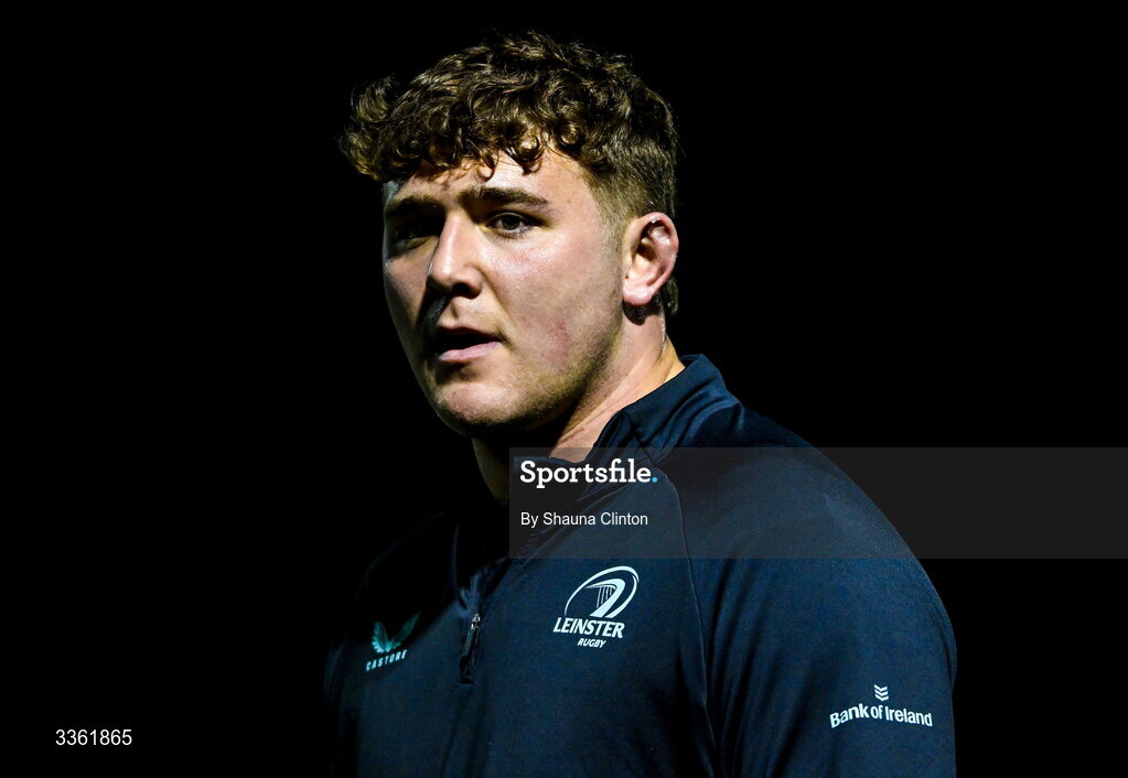 19 February 2026; Andrew Sparrow during the Leinster Rugby open training session at Terenure College RFC at Lakelands Park in Dublin. Photo by Shauna Clinton/Sportsfile