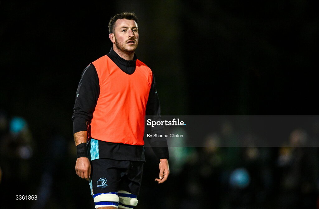 19 February 2026; Will Connors during the Leinster Rugby open training session at Terenure College RFC at Lakelands Park in Dublin. Photo by Shauna Clinton/Sportsfile