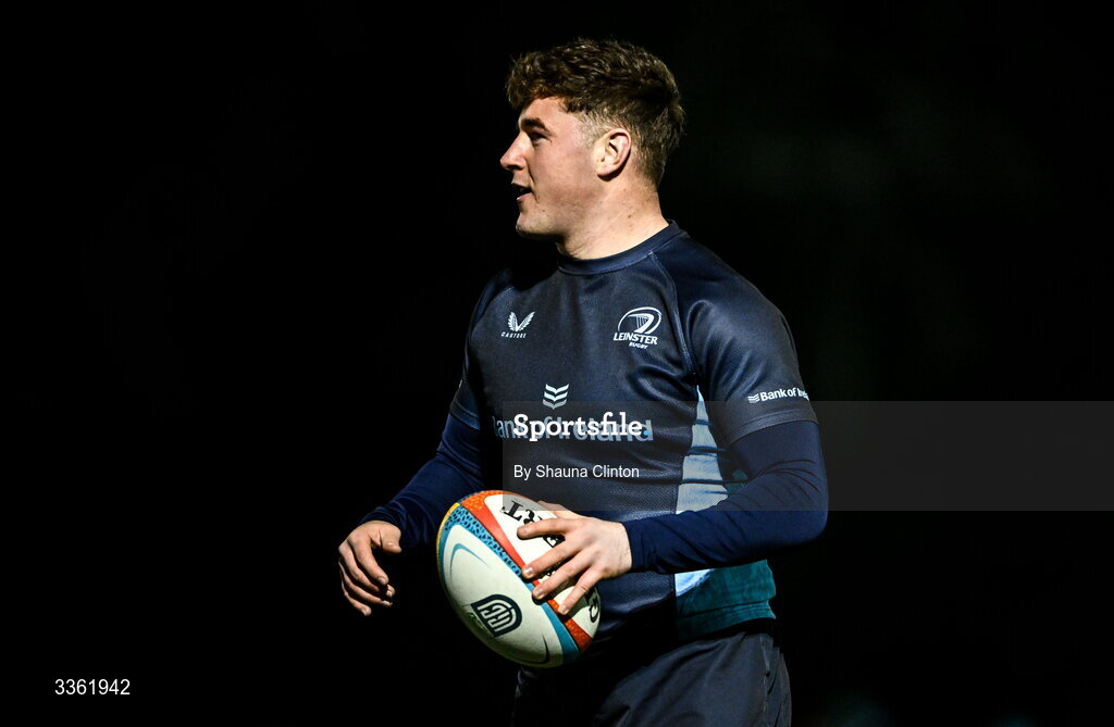 19 February 2026; Gus McCarthy during the Leinster Rugby open training session at Terenure College RFC at Lakelands Park in Dublin. Photo by Shauna Clinton/Sportsfile